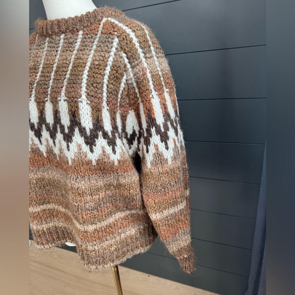 Mango Brown and White Patterned Sweater - Picture 3 of 13